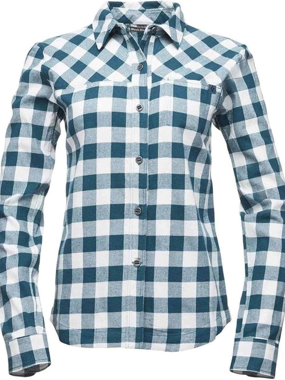 Black Diamond Women’s Spotter Flannel Green and White Plaid - SMALL